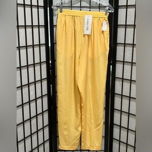 Ashley Hill Sunny Yellow Elastic Waist Pants WOMEN SIZE M
